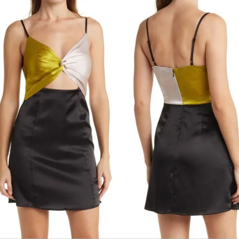 TOPSHOP Colorblock Satin Mini Dress ✨ | Approx. Size US 2–4